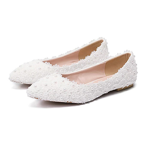 Women's Wedding Shoes Flat Heel Pointed Toe Wedding Flats Vintage Sexy Minimalism Wedding Party & Evening PU Pearl Lace Flower Solid Colored White
Women's Wedding Shoes Flat Heel Pointed Toe Wedding Flats Vintage Sexy Minimalism Wedding Party & Evening PU Pearl Lace Flower Solid Colored White