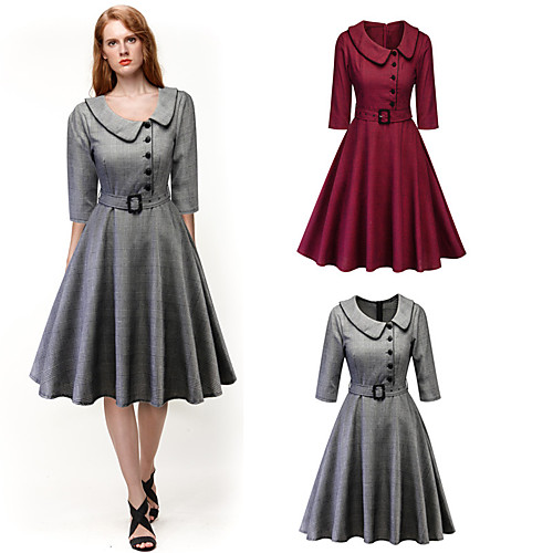 Audrey Hepburn Dresses Retro Vintage 1950s Dress Masquerade A-Line Dress Trench Coat Women's Cotton Costume Red / Gray Vintage Cosplay Party Halloween
Audrey Hepburn Dresses Retro Vintage 1950s Dress Masquerade A-Line Dress Trench Coat Women's Cotton Costume Red / Gray Vintage Cosplay Party Halloween