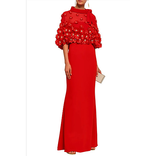 Sheath / Column Elegant Formal Evening Dress Jewel Neck Half Sleeve Floor Length Polyester with Pleats 2021
Sheath / Column Elegant Formal Evening Dress Jewel Neck Half Sleeve Floor Length Polyester with Pleats 2021