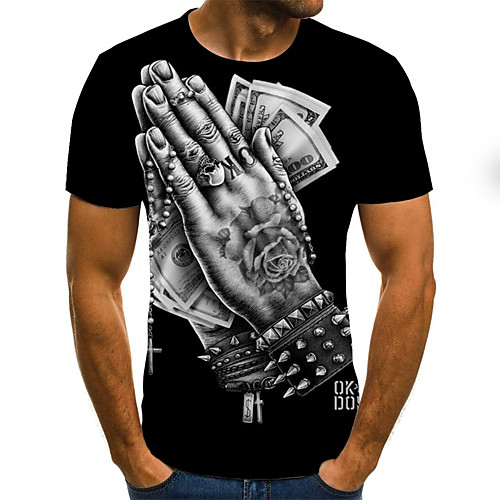 Men's Color Block 3D Print T-shirt Street chic Punk & Gothic Going out Club Round Neck Black / Short Sleeve
Men's Color Block 3D Print T-shirt Street chic Punk & Gothic Going out Club Round Neck Black / Short Sleeve