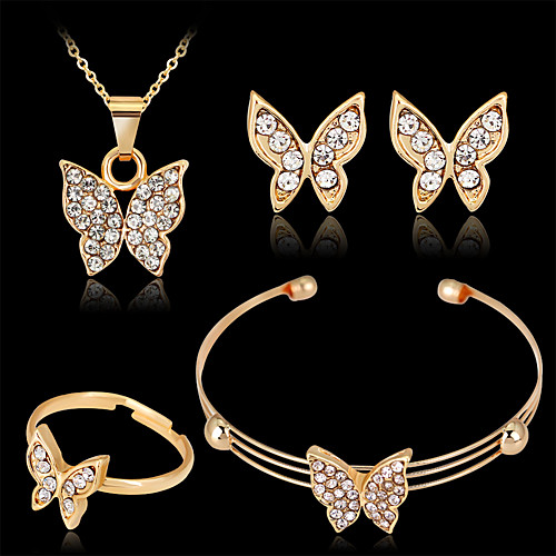 Women's Stud Earrings Pendant Necklace Bracelet Cut Out Butterfly Unique Design Fashion Gold Plated Earrings Jewelry Gold For Wedding Party Holiday Festival 1 set / Bridal Jewelry Sets / Open Ring
Women's Stud Earrings Pendant Necklace Bracelet Cut Out Butterfly Unique Design Fashion Gold Plated Earrings Jewelry Gold For Wedding Party Holiday Festival 1 set / Bridal Jewelry Sets / Open Ring