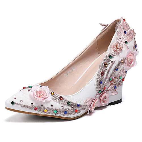 Women's Wedding Shoes Wedge Heel Pointed Toe Wedding Party & Evening PU Rhinestone White Red Light Pink
Women's Wedding Shoes Wedge Heel Pointed Toe Wedding Party & Evening PU Rhinestone White Red Light Pink