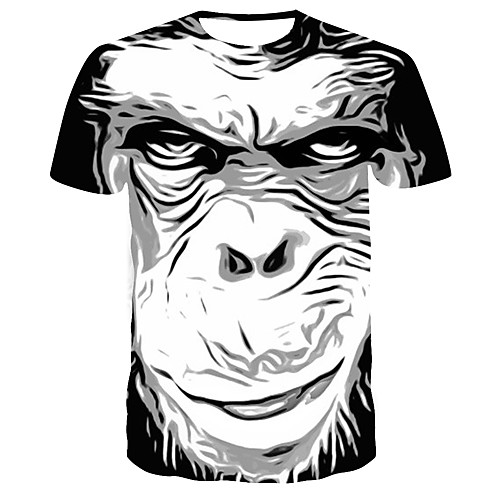 Men's T shirt 3D Print Graphic 3D Animal Print Short Sleeve Daily Tops Streetwear Black / White
Men's T shirt 3D Print Graphic 3D Animal Print Short Sleeve Daily Tops Streetwear Black / White