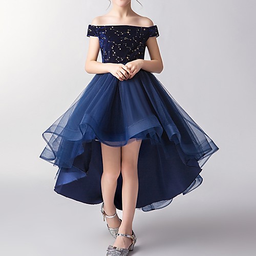 A-Line Asymmetrical Pageant Flower Girl Dresses - Tulle Short Sleeve Off Shoulder with Pattern / Print
A-Line Asymmetrical Pageant Flower Girl Dresses - Tulle Short Sleeve Off Shoulder with Pattern / Print