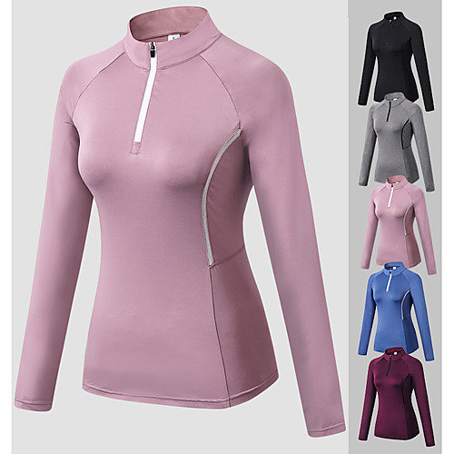 Women's Collar Compression Shirt Yoga Top Summer Zip Front Fashion Black Burgundy Blue Pink Grey Mesh Fitness Gym Workout Running Tee Tshirt Long Sleeve Sport Activewear Windproof 4 Way Stretch Quick
Women's Collar Compression Shirt Yoga Top Summer Zip Front Fashion Black Burgundy Blue Pink Grey Mesh Fitness Gym Workout Running Tee Tshirt Long Sleeve Sport Activewear Windproof 4 Way Stretch Quick