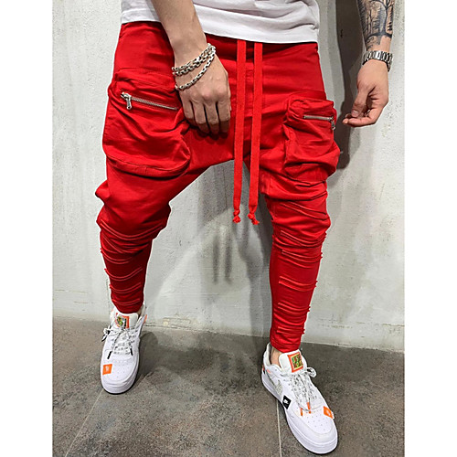 Men's Sporty Chinos Pants Solid Colored Full Length Drawstring Black Red Dark Gray
Men's Sporty Chinos Pants Solid Colored Full Length Drawstring Black Red Dark Gray