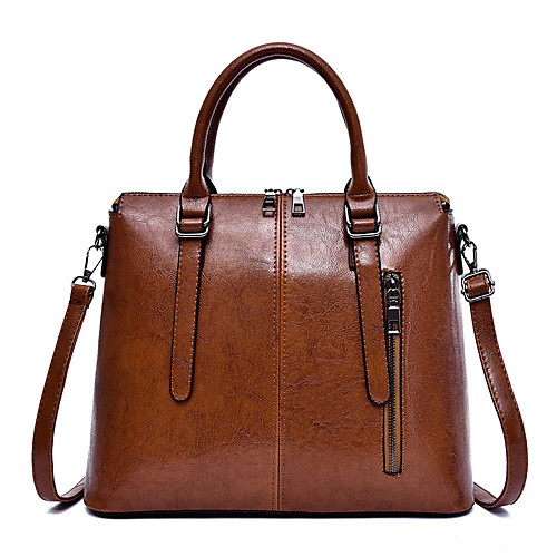 Women's Zipper Faux Leather / PU Top Handle Bag Solid Color Black / Brown / Wine
Women's Zipper Faux Leather / PU Top Handle Bag Solid Color Black / Brown / Wine