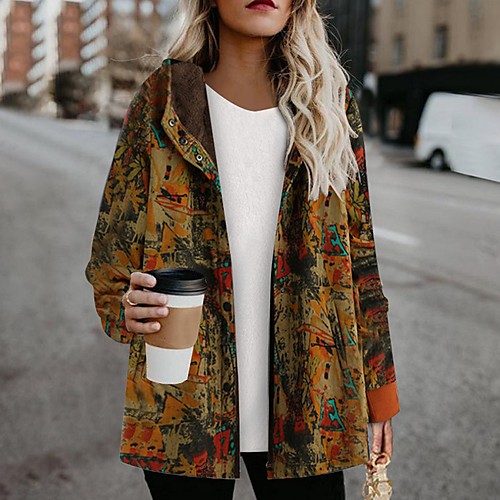 Women's Geometric Fall & Winter Coat Long Daily Long Sleeve Polyester Coat Tops Yellow
Women's Geometric Fall & Winter Coat Long Daily Long Sleeve Polyester Coat Tops Yellow