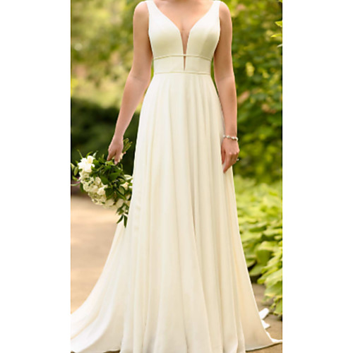 A-Line Wedding Dresses V Neck Sweep / Brush Train Charmeuse Spaghetti Strap with Draping 2021
A-Line Wedding Dresses V Neck Sweep / Brush Train Charmeuse Spaghetti Strap with Draping 2021