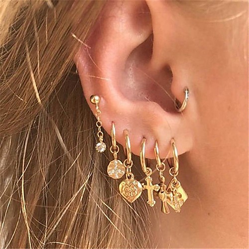 Women's Stud Earrings Drop Earrings Earrings Classic Cross Classic Vintage Fashion Boho Hippie Imitation Diamond Earrings Jewelry Gold For Gift Daily Club Bar Festival 6pcs
Women's Stud Earrings Drop Earrings Earrings Classic Cross Classic Vintage Fashion Boho Hippie Imitation Diamond Earrings Jewelry Gold For Gift Daily Club Bar Festival 6pcs