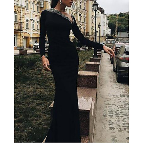 Sheath / Column Sparkle Wedding Guest Formal Evening Dress V Neck Long Sleeve Floor Length Stretch Satin with Sequin 2021
Sheath / Column Sparkle Wedding Guest Formal Evening Dress V Neck Long Sleeve Floor Length Stretch Satin with Sequin 2021