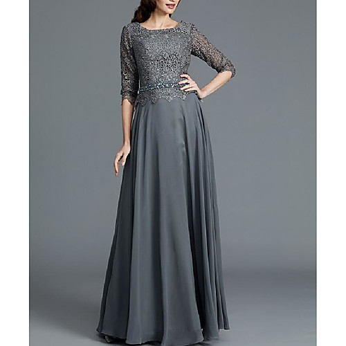 A-Line Mother of the Bride Dress Elegant & Luxurious Scoop Neck Floor Length Chiffon Lace Half Sleeve with Beading Ruching 2021
A-Line Mother of the Bride Dress Elegant & Luxurious Scoop Neck Floor Length Chiffon Lace Half Sleeve with Beading Ruching 2021