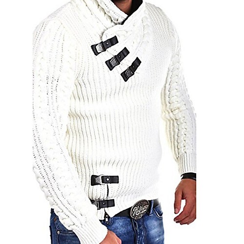 Men's Color Block Pullover Long Sleeve Sweater Cardigans Turtleneck Fall Winter White Black Light gray
Men's Color Block Pullover Long Sleeve Sweater Cardigans Turtleneck Fall Winter White Black Light gray