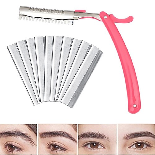 10Pcs/Set Retractable Eyebrow Razor with 10Pcs Stainless Steel Blade Portable Safe Beautiful Eyebrow Shaper
10Pcs/Set Retractable Eyebrow Razor with 10Pcs Stainless Steel Blade Portable Safe Beautiful Eyebrow Shaper
