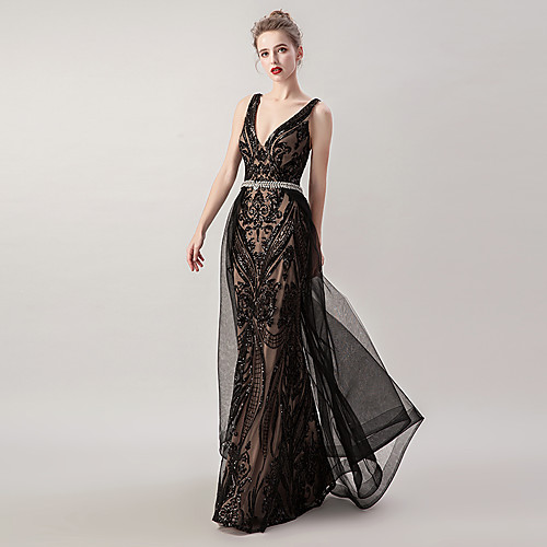 Mermaid / Trumpet Sexy Prom Formal Evening Dress V Neck Sleeveless Floor Length Lace Tulle with 2021
Mermaid / Trumpet Sexy Prom Formal Evening Dress V Neck Sleeveless Floor Length Lace Tulle with 2021