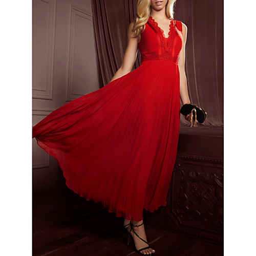 A-Line Elegant Holiday Cocktail Party Dress V Neck Sleeveless Ankle Length Chiffon Lace with Pleats 2021
A-Line Elegant Holiday Cocktail Party Dress V Neck Sleeveless Ankle Length Chiffon Lace with Pleats 2021