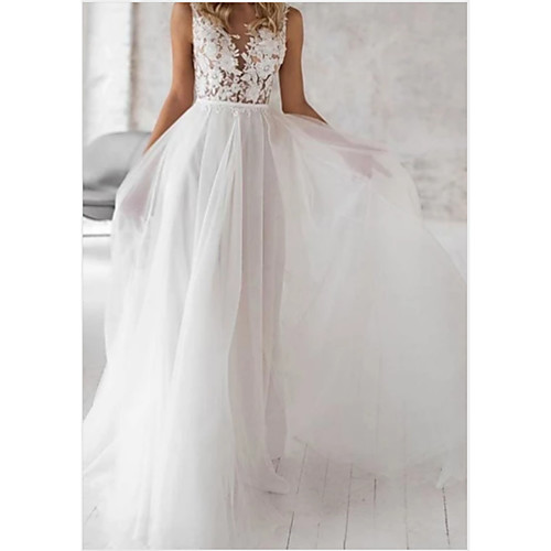 A-Line Wedding Dresses V Neck Floor Length Lace Tulle Regular Straps Boho with Draping Appliques 2021
A-Line Wedding Dresses V Neck Floor Length Lace Tulle Regular Straps Boho with Draping Appliques 2021