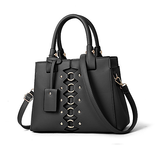 Women's Rivet Faux Leather / PU Tote Solid Color Wine / Black / Yellow / Fall & Winter
Women's Rivet Faux Leather / PU Tote Solid Color Wine / Black / Yellow / Fall & Winter