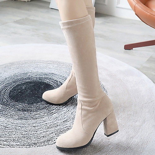 Women's Boots Block Heel Boots Chunky Heel Round Toe Knee High Boots Daily Suede Black Beige Gray / Mid-Calf Boots
Women's Boots Block Heel Boots Chunky Heel Round Toe Knee High Boots Daily Suede Black Beige Gray / Mid-Calf Boots