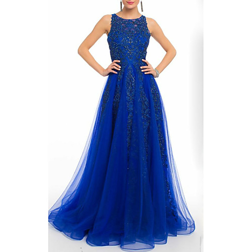 A-Line Elegant Prom Dress Jewel Neck Sleeveless Floor Length Tulle with Beading Sequin Appliques 2021
A-Line Elegant Prom Dress Jewel Neck Sleeveless Floor Length Tulle with Beading Sequin Appliques 2021