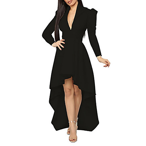 Women's Asymmetrical A Line Dress - Long Sleeve Solid Colored Deep V Sexy Going out White Black Blue Red Yellow S M L XL XXL XXXL
Women's Asymmetrical A Line Dress - Long Sleeve Solid Colored Deep V Sexy Going out White Black Blue Red Yellow S M L XL XXL XXXL