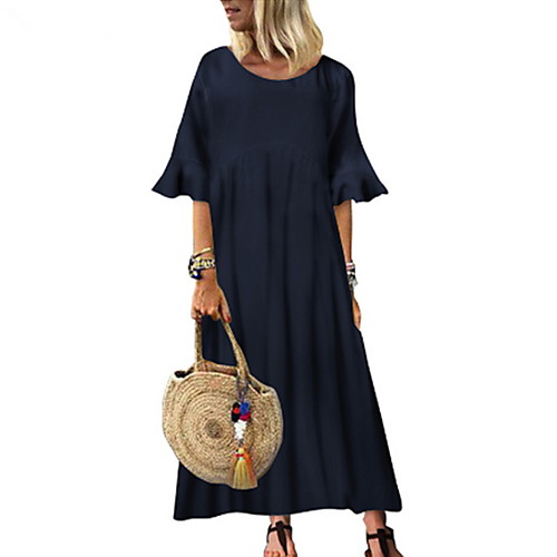 Women's T Shirt Dress Tee Dress White Black Half Sleeve Solid Colored Round Neck S M L XL XXL 3XL
Women's T Shirt Dress Tee Dress White Black Half Sleeve Solid Colored Round Neck S M L XL XXL 3XL