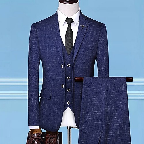 Black / Blue Solid Colored Tailored Fit Polyester Suit - Notch Single Breasted Two-buttons / Suits
Black / Blue Solid Colored Tailored Fit Polyester Suit - Notch Single Breasted Two-buttons / Suits