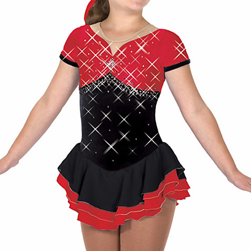 Figure Skating Dress Women's Girls' Ice Skating Dress Black / Red Patchwork Spandex High Elasticity Training Competition Skating Wear Patchwork Crystal / Rhinestone Short Sleeve Ice Skating Figure
Figure Skating Dress Women's Girls' Ice Skating Dress Black / Red Patchwork Spandex High Elasticity Training Competition Skating Wear Patchwork Crystal / Rhinestone Short Sleeve Ice Skating Figure