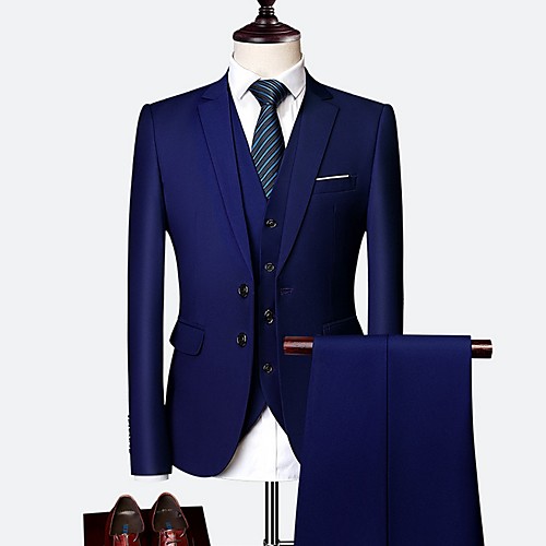Black / Purple / Yellow Solid Colored Tailored Fit Polyester Suit - Notch Single Breasted Two-buttons / Suits
Black / Purple / Yellow Solid Colored Tailored Fit Polyester Suit - Notch Single Breasted Two-buttons / Suits