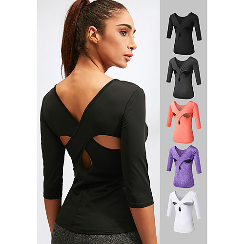 Women's Yoga Top Winter Cut Out Fashion Black White Purple Orange Grey Running Dance Fitness Tee / T-shirt 3/4 Length Sleeve Sport Activewear Moisture Wicking Quick Dry Comfortable High Elasticity
Women's Yoga Top Winter Cut Out Fashion Black White Purple Orange Grey Running Dance Fitness Tee / T-shirt 3/4 Length Sleeve Sport Activewear Moisture Wicking Quick Dry Comfortable High Elasticity