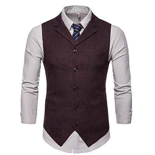 

Black / Blue / Wine Solid Colored Regular Fit Polyester Men's Suit - Notch lapel collar / Plus Size