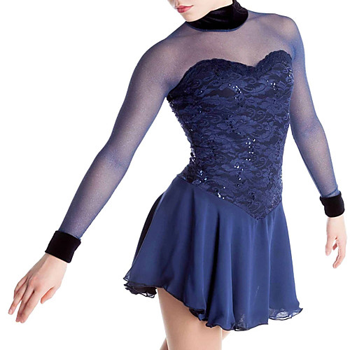 Figure Skating Dress Women's Girls' Ice Skating Dress Dark Blue Spandex High Elasticity Training Competition Skating Wear Patchwork Crystal / Rhinestone Long Sleeve Ice Skating Figure Skating / Kids
Figure Skating Dress Women's Girls' Ice Skating Dress Dark Blue Spandex High Elasticity Training Competition Skating Wear Patchwork Crystal / Rhinestone Long Sleeve Ice Skating Figure Skating / Kids