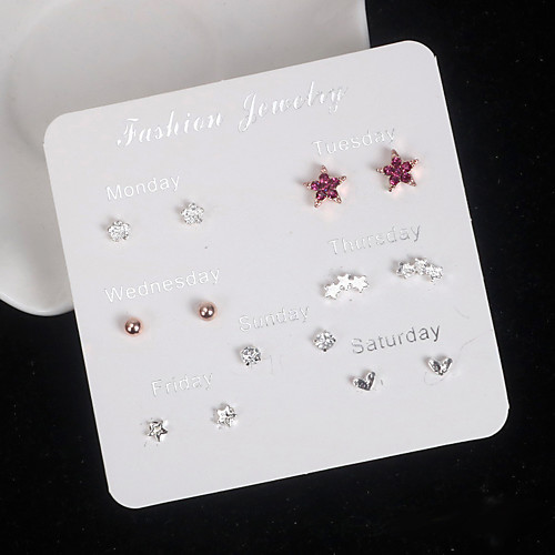 Women's Stud Earrings Mismatch Earrings Earrings Set Round Cut Heart Star Trendy Korean Sweet Fashion Imitation Diamond Earrings Jewelry Silver For Graduation Gift Daily Holiday Work
Women's Stud Earrings Mismatch Earrings Earrings Set Round Cut Heart Star Trendy Korean Sweet Fashion Imitation Diamond Earrings Jewelry Silver For Graduation Gift Daily Holiday Work
