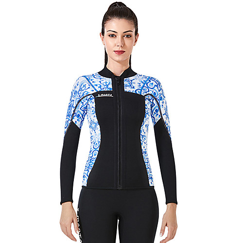 Dive&Sail Women's Wetsuit Jacket 3mm Nylon CR Neoprene Diving Suit Top Thermal Warm Anatomic Design High Elasticity Long Sleeve Back Zip - Diving Water Sports Patchwork Autumn / Fall Spring Winter
Dive&Sail Women's Wetsuit Jacket 3mm Nylon CR Neoprene Diving Suit Top Thermal Warm Anatomic Design High Elasticity Long Sleeve Back Zip - Diving Water Sports Patchwork Autumn / Fall Spring Winter