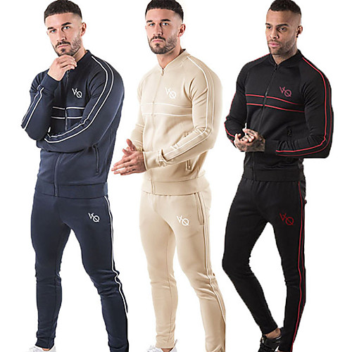 Men's 2 Piece Full Zip Tracksuit Sweatsuit Jogging Suit Street Casual Winter Long Sleeve Cotton Thermal Warm Breathable Soft Fitness Running Jogging Sportswear Stripes Jacket Black Khaki Dark Blue
Men's 2 Piece Full Zip Tracksuit Sweatsuit Jogging Suit Street Casual Winter Long Sleeve Cotton Thermal Warm Breathable Soft Fitness Running Jogging Sportswear Stripes Jacket Black Khaki Dark Blue