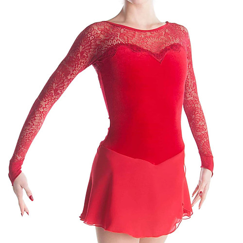Figure Skating Dress Women's Girls' Ice Skating Dress Red Spandex High Elasticity Training Competition Skating Wear Patchwork Long Sleeve Ice Skating Figure Skating / Kids
Figure Skating Dress Women's Girls' Ice Skating Dress Red Spandex High Elasticity Training Competition Skating Wear Patchwork Long Sleeve Ice Skating Figure Skating / Kids
