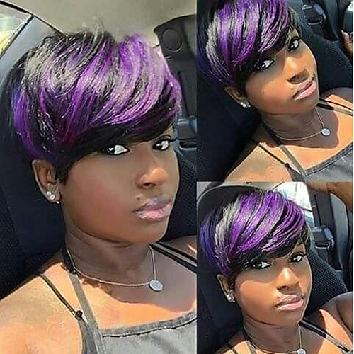 Synthetic Wig Curly kinky Straight Asymmetrical Wig Short Black / Purple Synthetic Hair 6 inch Women's Best Quality Black Purple
Synthetic Wig Curly kinky Straight Asymmetrical Wig Short Black / Purple Synthetic Hair 6 inch Women's Best Quality Black Purple