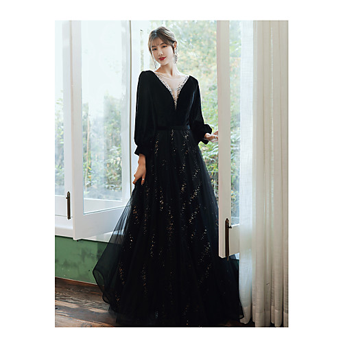 A-Line Sparkle Elegant Wedding Guest Prom Formal Evening Dress Jewel Neck Long Sleeve Floor Length Satin Tulle Sequined with 2021
A-Line Sparkle Elegant Wedding Guest Prom Formal Evening Dress Jewel Neck Long Sleeve Floor Length Satin Tulle Sequined with 2021