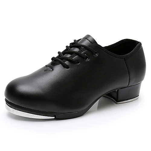 Men's / Boys' Tap Shoes Faux Leather Lace-up Heel Splicing Thick Heel Dance Shoes Black 
Men's / Boys' Tap Shoes Faux Leather Lace-up Heel Splicing Thick Heel Dance Shoes Black