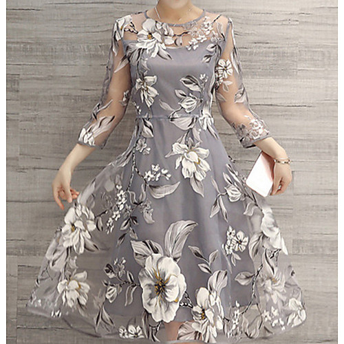 Women's A Line Dress - 3/4 Length Sleeve Floral Spring & Summer 2020 White Yellow Light gray S M L XL XXL
Women's A Line Dress - 3/4 Length Sleeve Floral Spring & Summer 2020 White Yellow Light gray S M L XL XXL