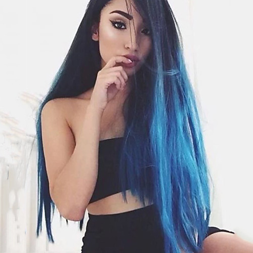 Synthetic Wig Straight Asymmetrical Wig Long Black / Blue Synthetic Hair 27 inch Women's Color Gradient Best Quality Blue
Synthetic Wig Straight Asymmetrical Wig Long Black / Blue Synthetic Hair 27 inch Women's Color Gradient Best Quality Blue