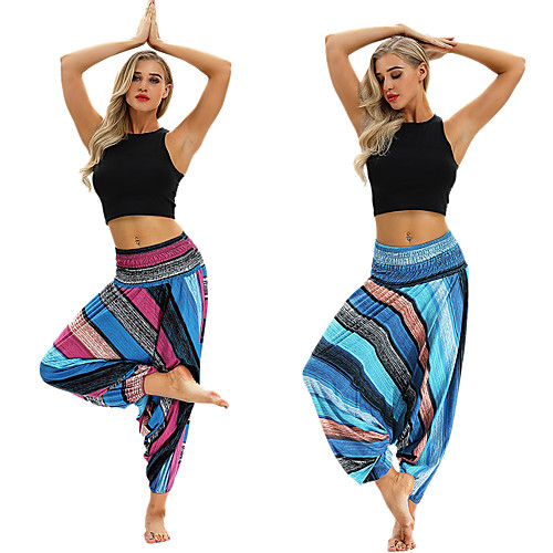 

Women's High Waist Yoga Pants Harem Baggy Bloomers Quick Dry Breathable Bohemian Hippie Boho Red Blue Fitness Gym Workout Dance Sports Activewear Stretchy Loose