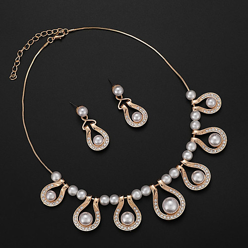 Women's Jewelry Set Bridal Jewelry Sets Cut Out Precious Fashion Imitation Pearl Gold Plated Earrings Jewelry Gold For Christmas Wedding Halloween Party Evening Gift 1 set
Women's Jewelry Set Bridal Jewelry Sets Cut Out Precious Fashion Imitation Pearl Gold Plated Earrings Jewelry Gold For Christmas Wedding Halloween Party Evening Gift 1 set