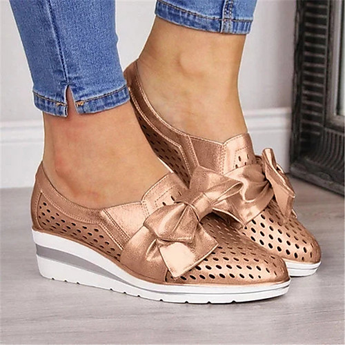 Women's Loafers & Slip-Ons Wedge Heel Pointed Toe Bowknot Faux Leather Casual Spring & Fall Gold / Silver / Pink
Women's Loafers & Slip-Ons Wedge Heel Pointed Toe Bowknot Faux Leather Casual Spring & Fall Gold / Silver / Pink