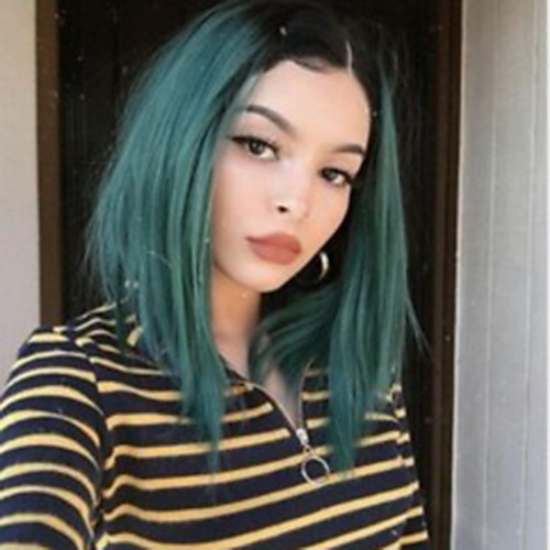 Synthetic Wig kinky Straight Bob Wig Medium Length Ombre Green Synthetic Hair 13 inch Women's Middle Part Green
Synthetic Wig kinky Straight Bob Wig Medium Length Ombre Green Synthetic Hair 13 inch Women's Middle Part Green