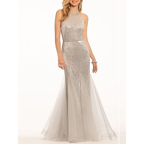 Mermaid / Trumpet Sparkle & Shine Engagement Formal Evening Dress Halter Neck Sleeveless Floor Length Tulle with Sequin 2021
Mermaid / Trumpet Sparkle & Shine Engagement Formal Evening Dress Halter Neck Sleeveless Floor Length Tulle with Sequin 2021