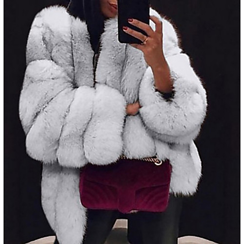 Women's Daily Fall & Winter Regular Faux Fur Coat, Solid Colored V Neck Long Sleeve Faux Fur Black / Light gray / White
Women's Daily Fall & Winter Regular Faux Fur Coat, Solid Colored V Neck Long Sleeve Faux Fur Black / Light gray / White