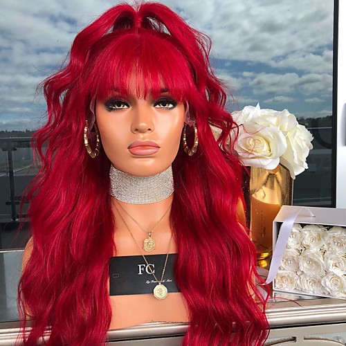 Synthetic Wig Body Wave Neat Bang Wig Long Red Synthetic Hair 27 inch Women's Red
Synthetic Wig Body Wave Neat Bang Wig Long Red Synthetic Hair 27 inch Women's Red