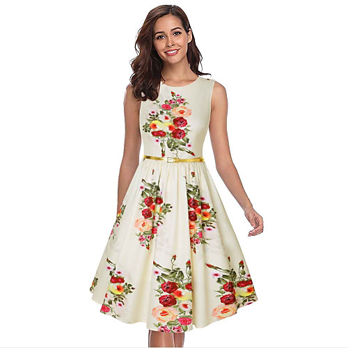 Audrey Hepburn Retro Vintage 1950s Wasp-Waisted Dress Women's Spandex Costume Beige Vintage Cosplay Party Daily Wear Sleeveless Knee Length
Audrey Hepburn Retro Vintage 1950s Wasp-Waisted Dress Women's Spandex Costume Beige Vintage Cosplay Party Daily Wear Sleeveless Knee Length
