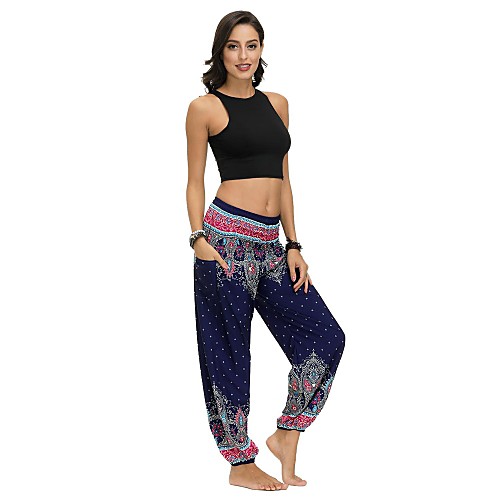 Women's Yoga Boho Comfort Plus Size Loose Gym Yoga Pants Bloomers Pants Pattern Full Length Print High Waist Black Blue
Women's Yoga Boho Comfort Plus Size Loose Gym Yoga Pants Bloomers Pants Pattern Full Length Print High Waist Black Blue